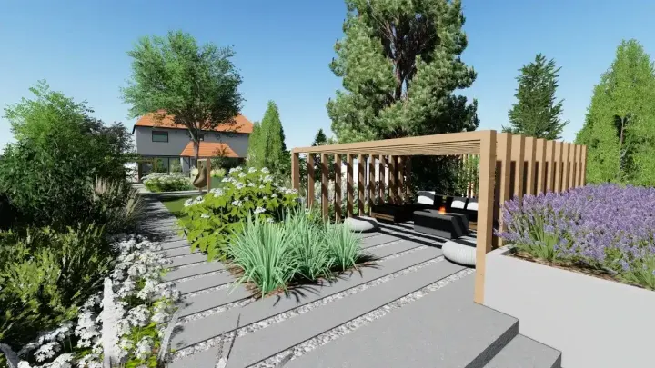 Ogród linearny: zdjęcie z realizacji 3