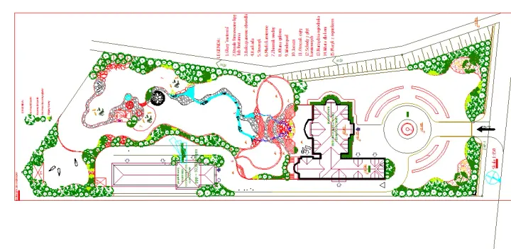 Rezydencja ze stawem: projekt ogrodu, wizualizacja