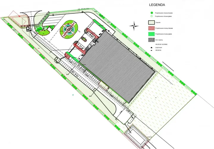 Projekt zieleni dla firmy Hama: projekt ogrodu, wizualizacja