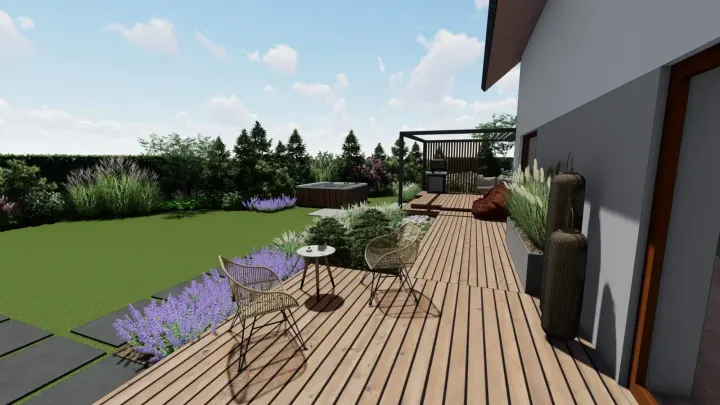 Projekt ogrodu z jacuzzi: zdjęcie z realizacji 5