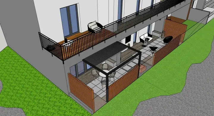Projekt mini ogrodu w Katowicach: projekt ogrodu, wizualizacja