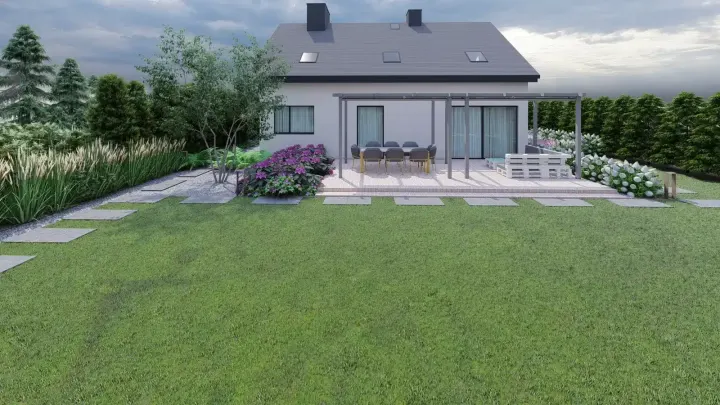 Projekt ogrodu pod lasem w Jaworznie: zdjęcie z realizacji 10