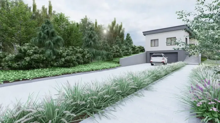 Projekt ogrodu z lasem w Rybniku: zdjęcie z realizacji 2