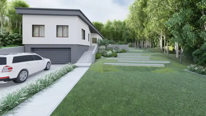 Projekt ogrodu z lasem w Rybniku: zdjęcie z realizacji 3