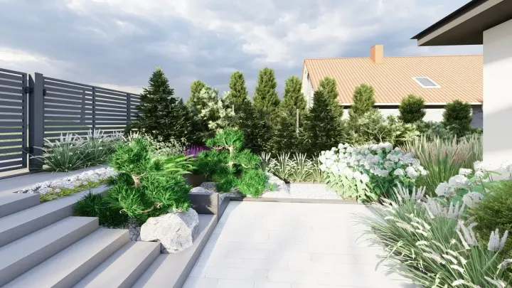 Projekt ogrodu po sąsiedzku z Golcami: zdjęcie z realizacji 25