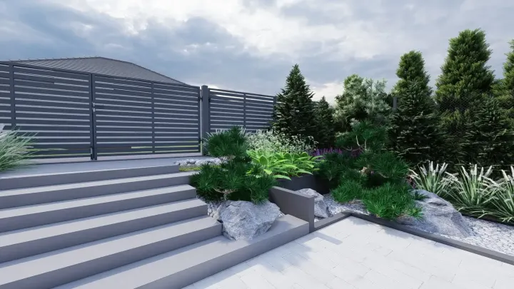 Projekt ogrodu po sąsiedzku z Golcami: zdjęcie z realizacji 26