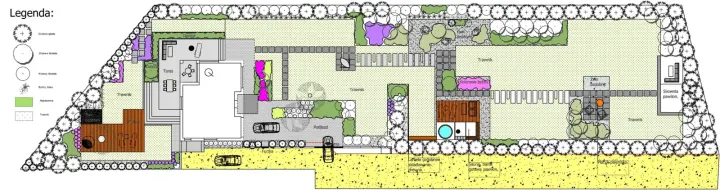 Projekt ogrodu w okolicach Poznania: projekt ogrodu, wizualizacja