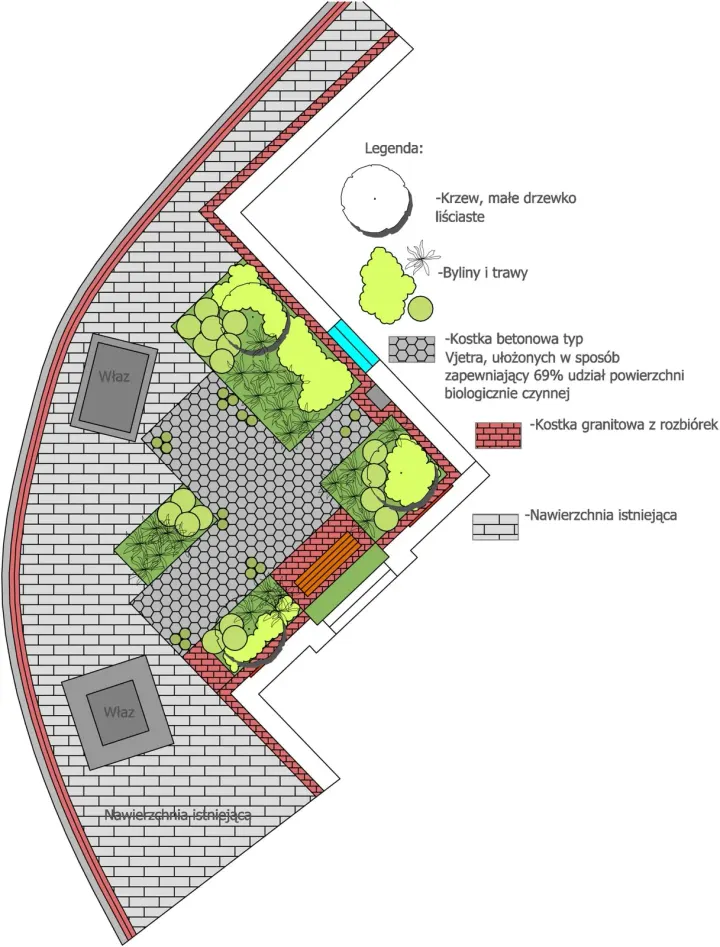 PROJEKT ZIELENI PRZY ZABYTKOWEJ KAMIENICY: projekt ogrodu, wizualizacja
