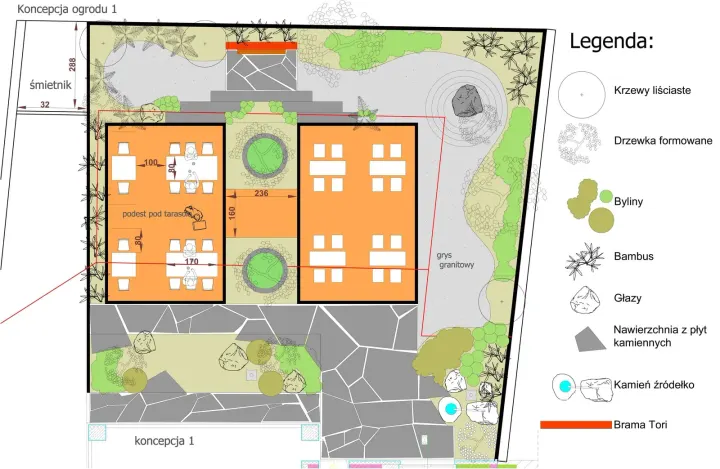 PROJEKT OGRODU W STYLU JAPOŃSKIM: projekt ogrodu, wizualizacja