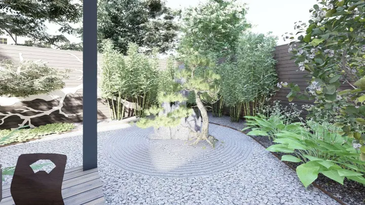 PROJEKT OGRODU W STYLU JAPOŃSKIM: zdjęcie z realizacji 3