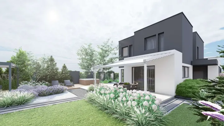 OGRÓD Z ATRIUM W BYTOMIU: zdjęcie z realizacji 2
